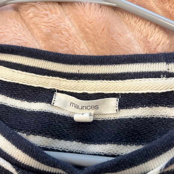 Maurice's Cold Shoulder Gray And White Striped Long Sleeve Dress Women's Size S - Picture 4 of 5